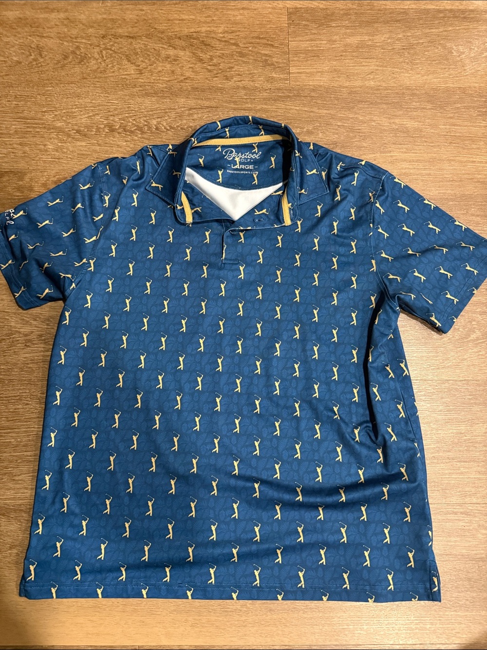 THE PLAYERS ChampionshipMen's Blue Golf-Print Short Sleeve Polo by Barstool Golf
